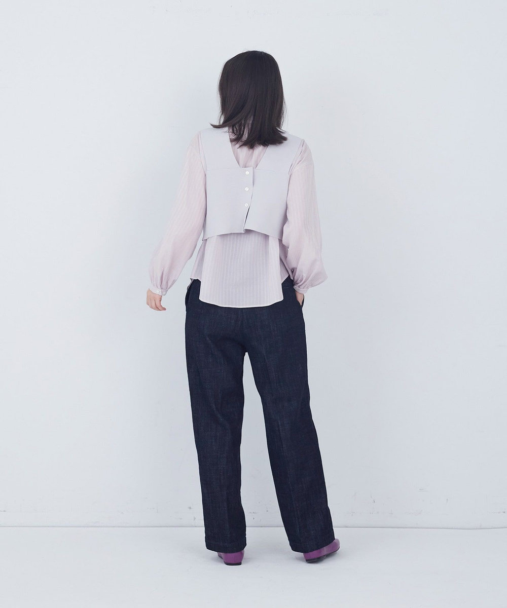ADIEU TRISTESSE 【2way】COTTON SURFミラノリブビスチェ風ベスト グレイッシュベージュ