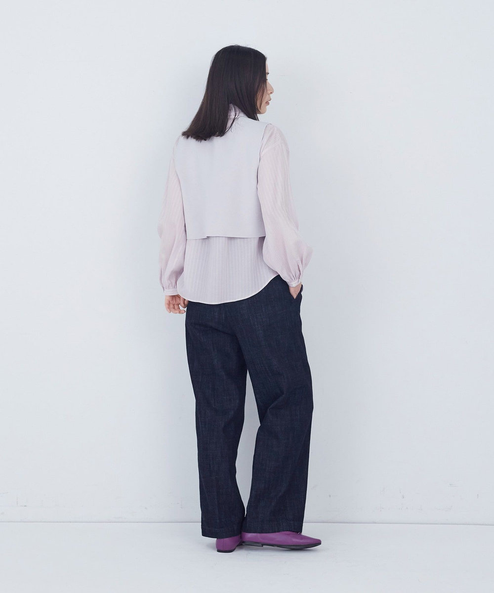 ADIEU TRISTESSE 【2way】COTTON SURFミラノリブビスチェ風ベスト グレイッシュベージュ