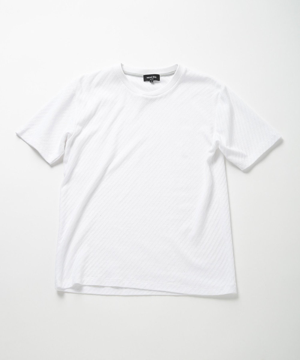 MEN'S BIGI リンクスジャカードシルケットカットソー ホワイト