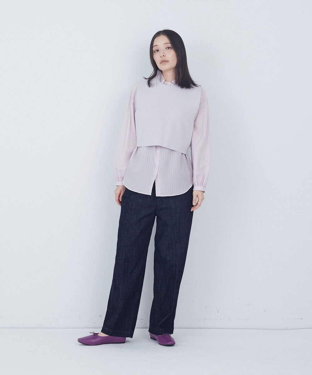 ADIEU TRISTESSE 【2way】COTTON SURFミラノリブビスチェ風ベスト グレイッシュベージュ