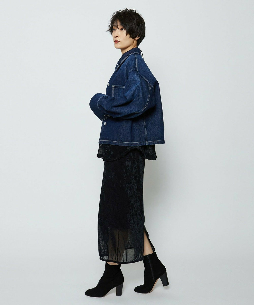 feerique feerique ヴィンテージライクワイドデニムジャケット インディゴブルー