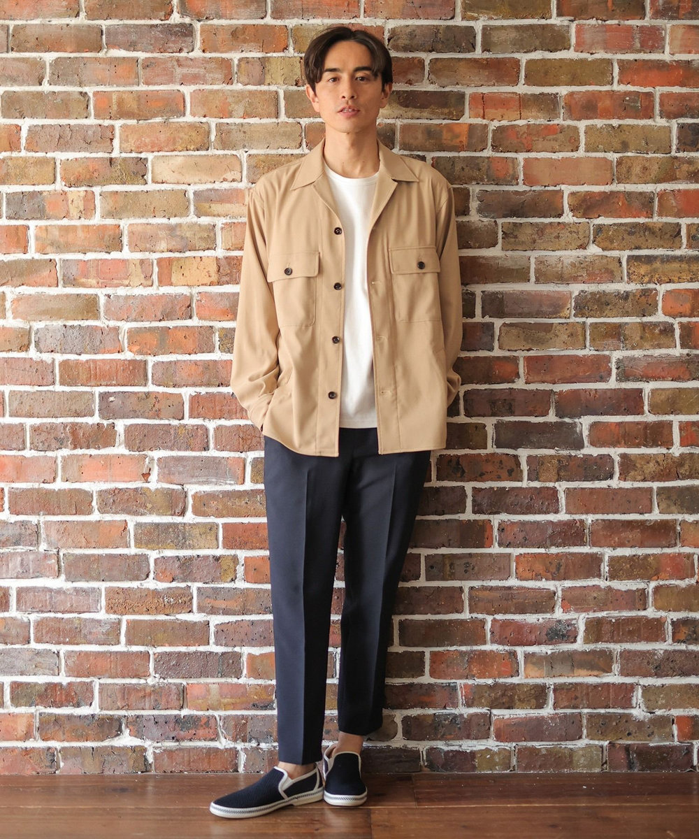 UNION STATION 【リンクルフリー】CPOシャツジャケット「セットアップ可能」形態安定/ウォッシャブル ベージュ