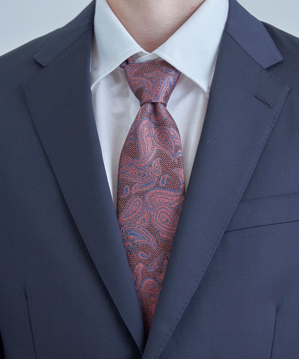 MEN'S BIGI 【TIE YOUR TIE /タイユアタイ】配色ペイズリー柄ネクタイ ピンク