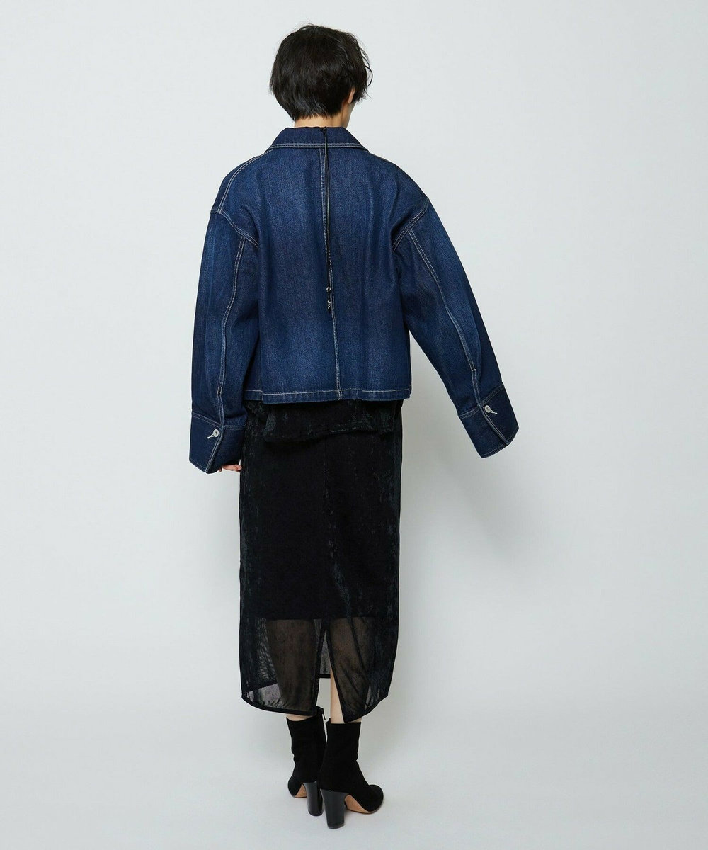 feerique feerique ヴィンテージライクワイドデニムジャケット インディゴブルー