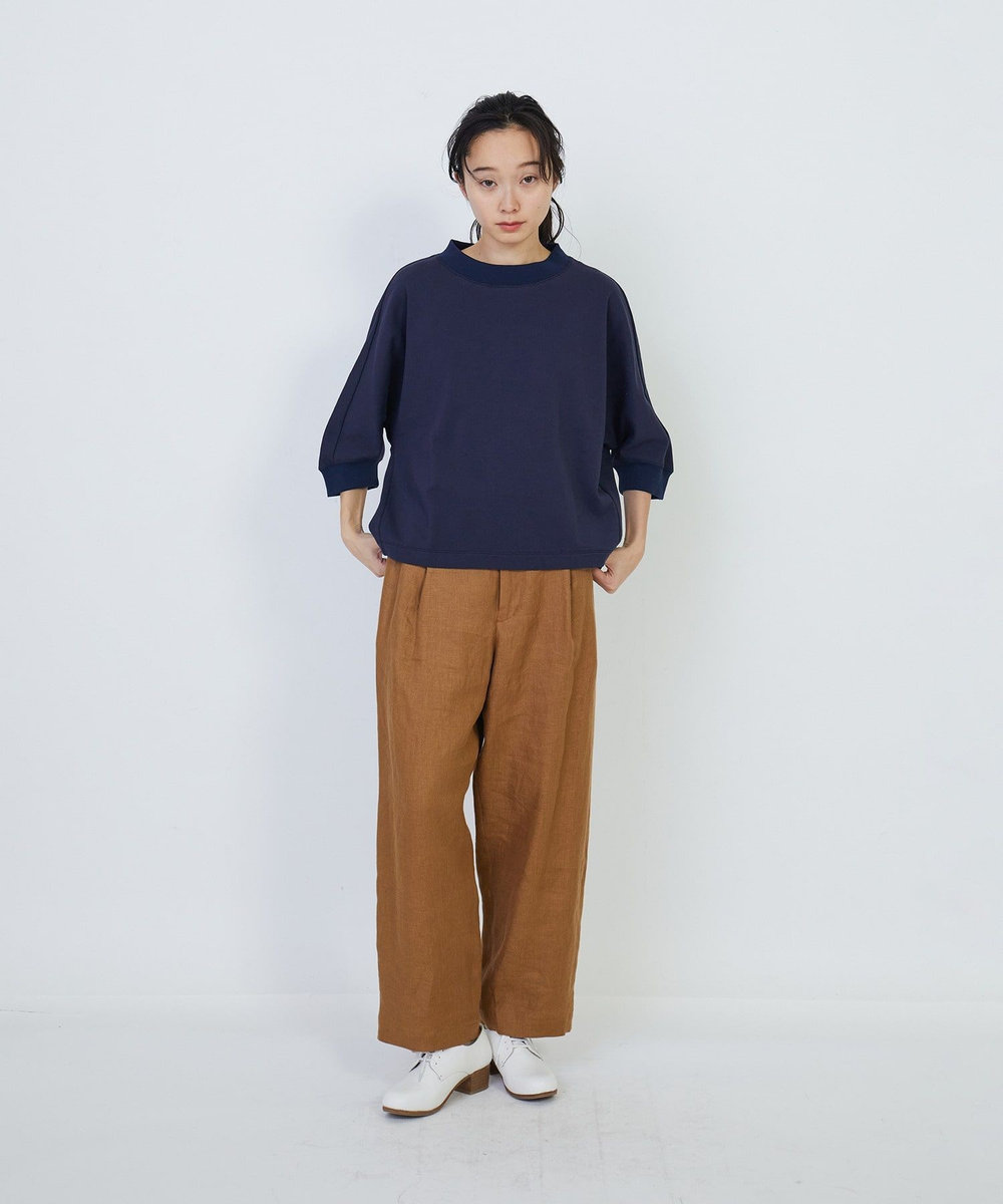 LOISIR コットンドルマンスリーブプルオーバー ネイビー