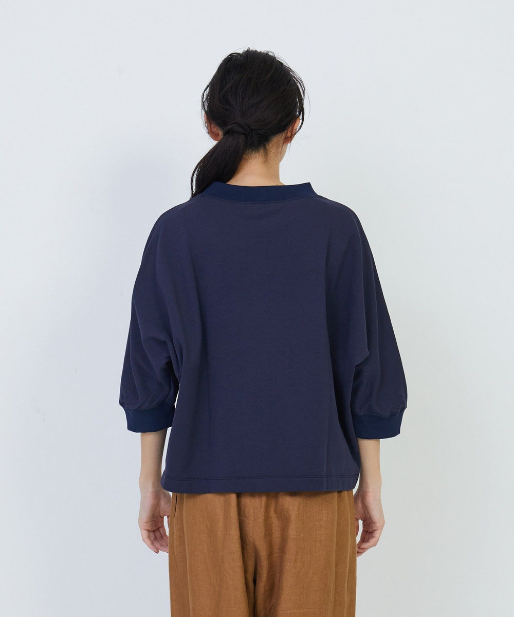 LOISIR コットンドルマンスリーブプルオーバー ネイビー