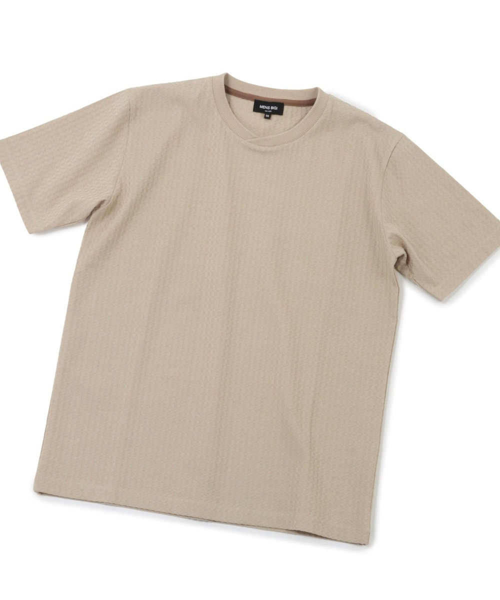 MEN'S BIGI リンクスジャカード半袖カットソー マスタード