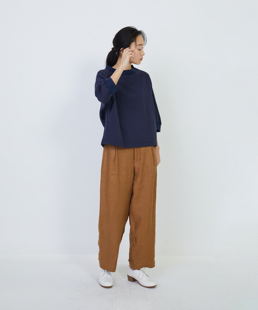 LOISIR コットンドルマンスリーブプルオーバー ネイビー