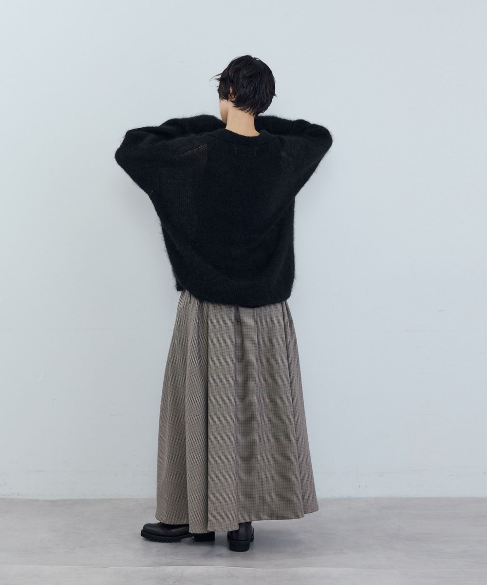 ADIEU TRISTESSE ポリエステルウールタックスカート ブラック系その他