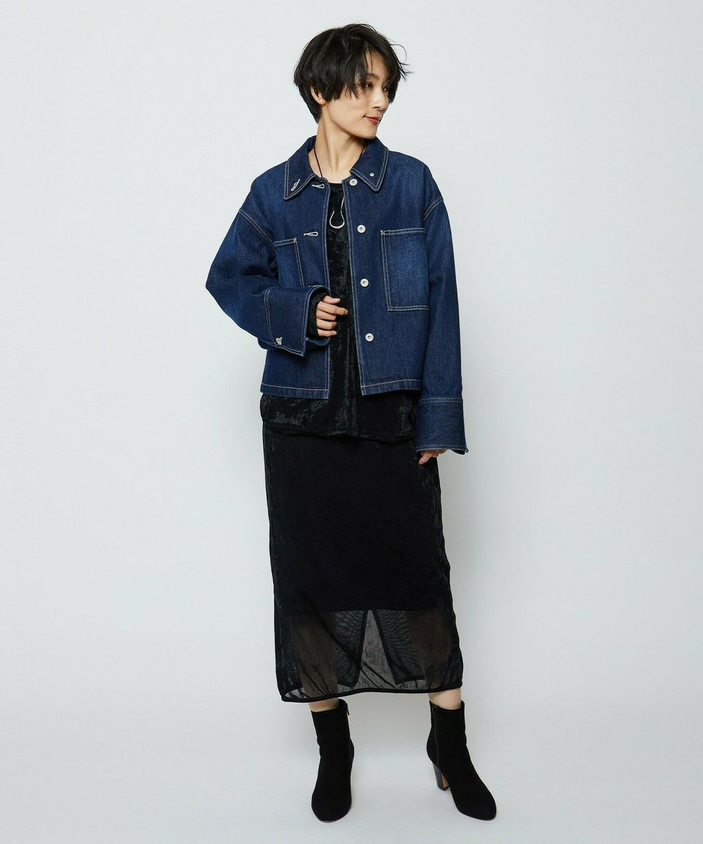 feerique feerique ヴィンテージライクワイドデニムジャケット インディゴブルー
