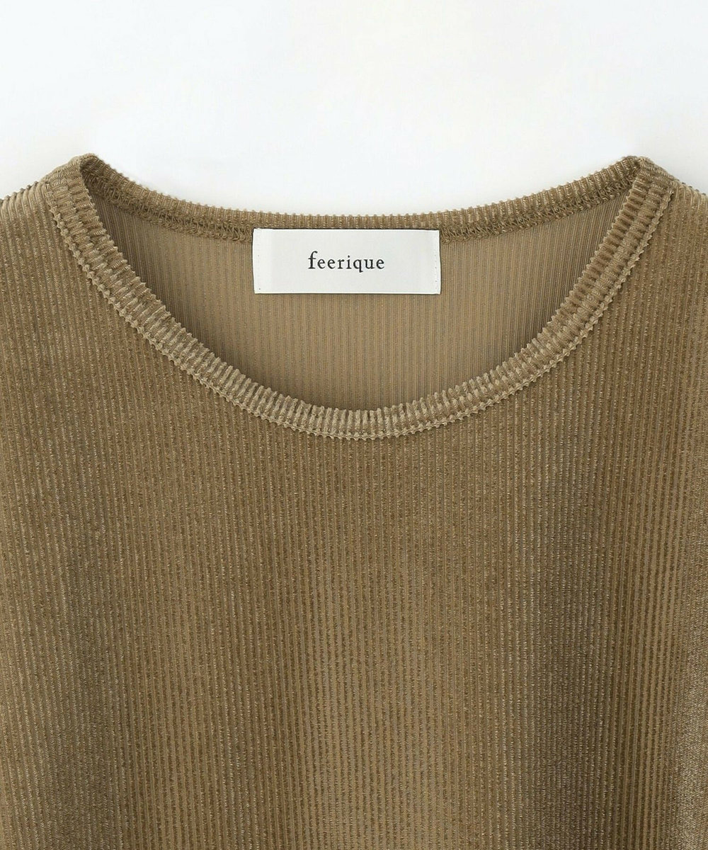 feerique Lサイズ（大きいサイズ） 【大きいサイズ】feerique リヨセルパイルビッグTシャツ ブラウン