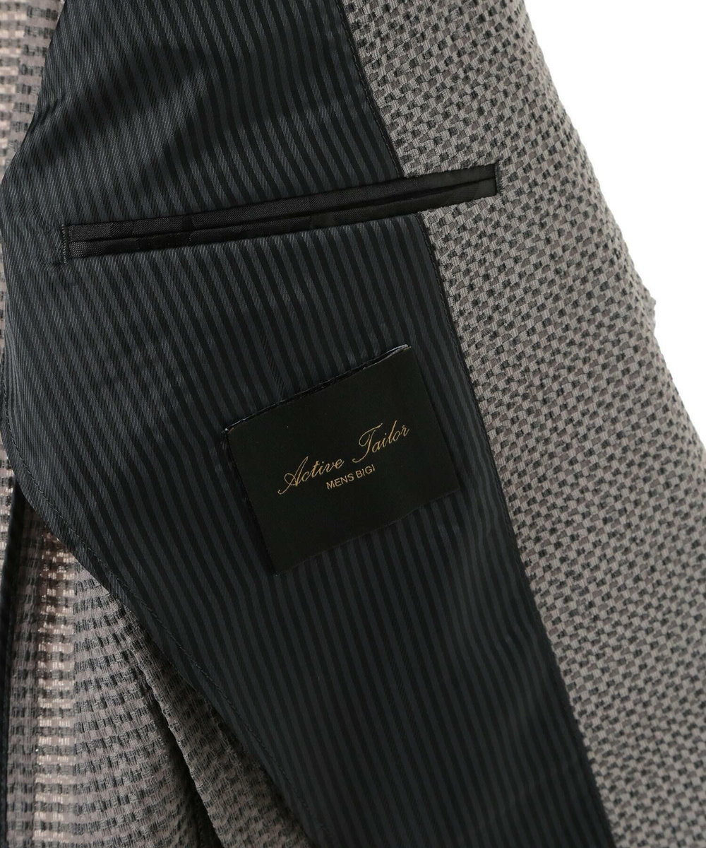MEN'S BIGI 3Dサッカープリントストレッチジャケット＜EASY CARE＞ グレー