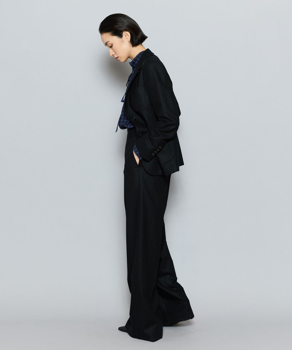 L'EQUIPE COUTURIER W/CASHフランネルジャケット ブラック