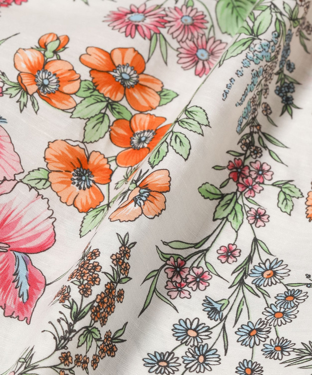 DÉPAREILLÉ LINEN COTTON FLOWER PRINT BLOUSE / リネンコットンフラワープリントブラウス ベージュ