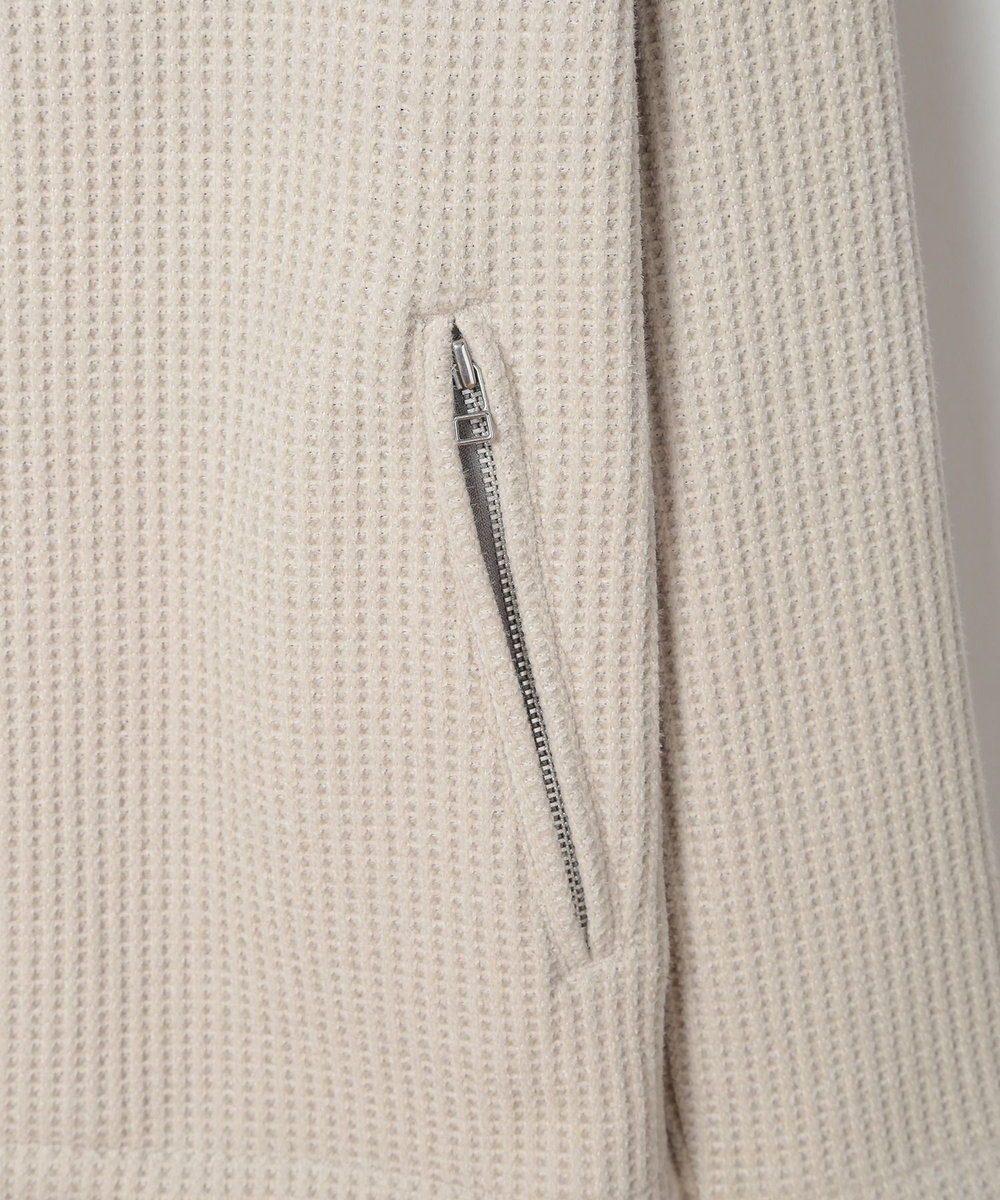 MEN'S BIGI ボリュームネック起毛ワッフルパーカー オフホワイト