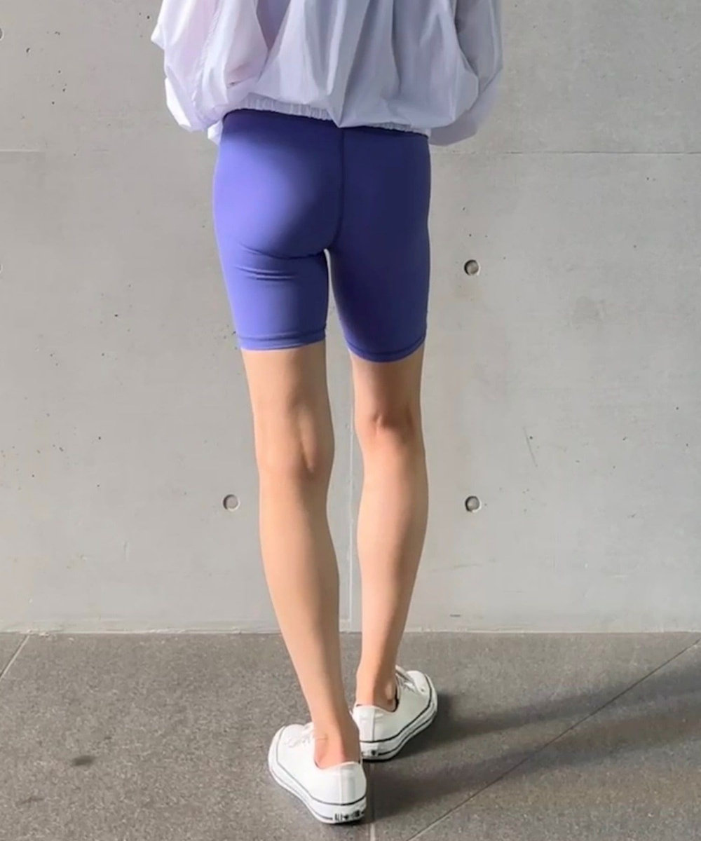 Julier 【定番】YOGA FITハーフレギンス／UVカット・吸汗速乾・ホットヨガ対応・水着・水陸両用 ブルー