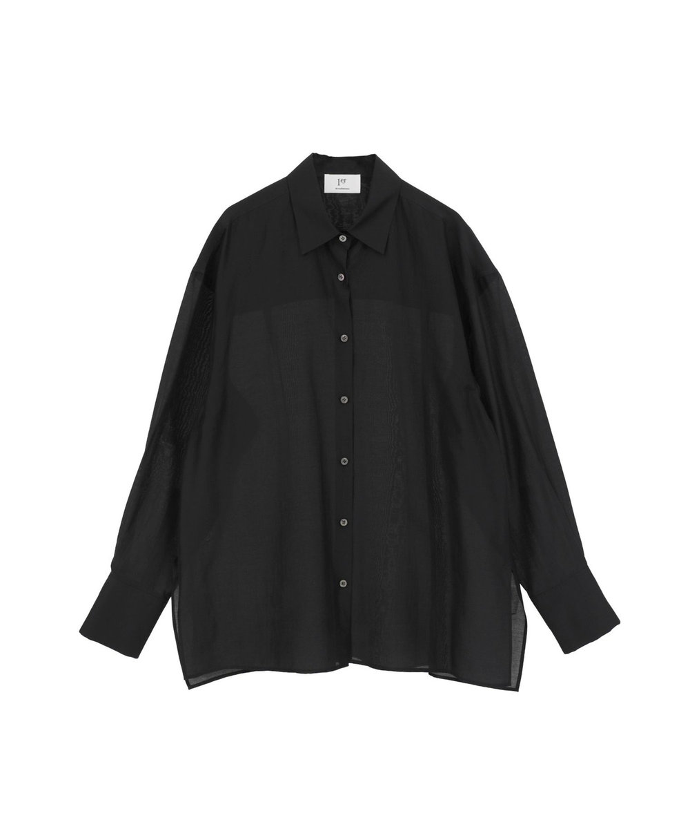 1er Arrondissement シアーテンセルシャツ ブラック