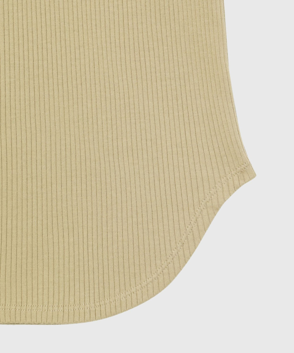 DÉPAREILLÉ ORGANIC COTTON RIB TANK TOP / オーガニックコットンリブタンクトップ ベージュ