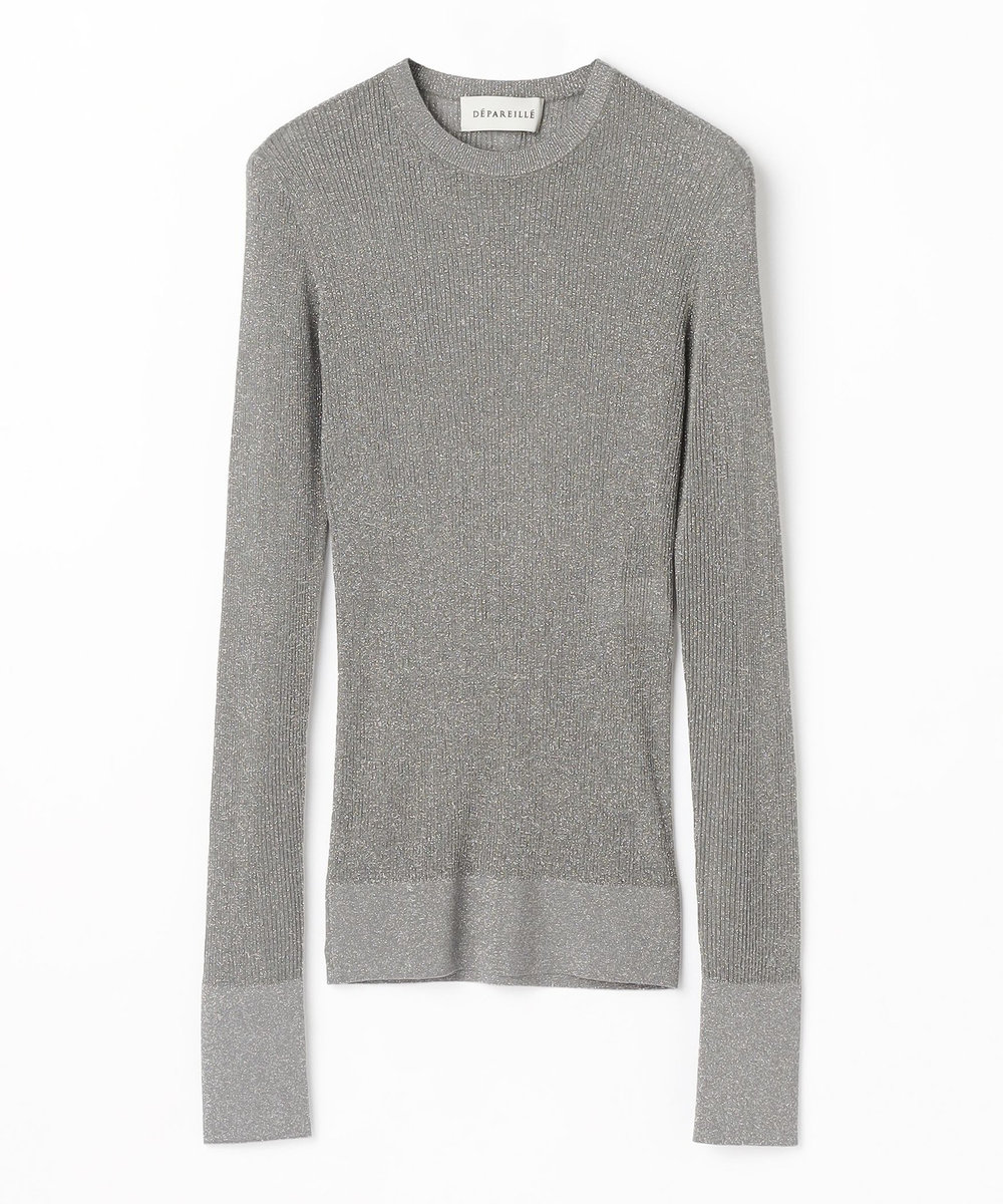 DÉPAREILLÉ LAME RIB CREW NECK KNIT / ラメリブクルーネックニット グレー