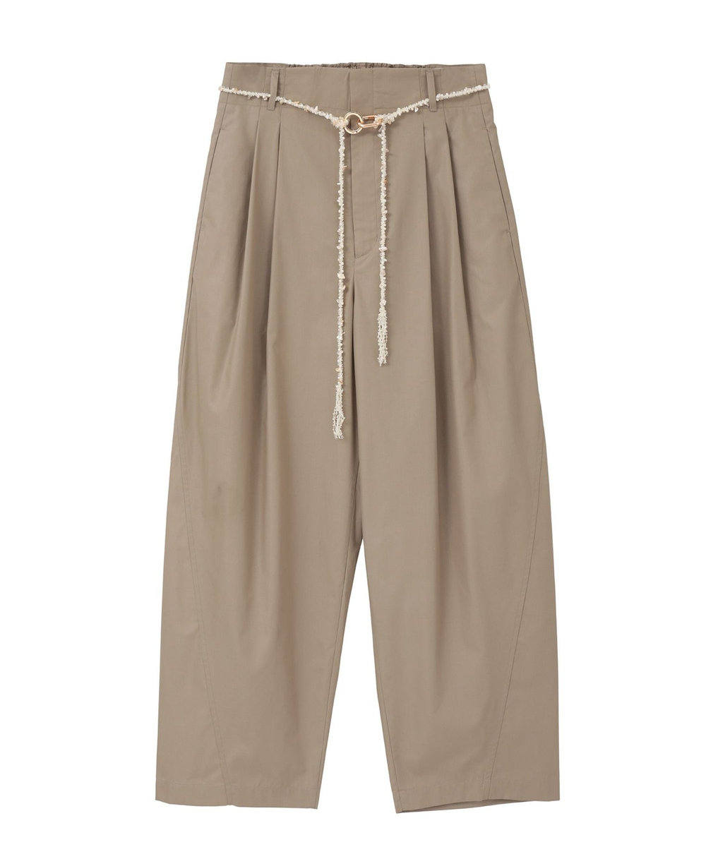 1er Arrondissement チンツシェルチェーンパンツ ベージュ