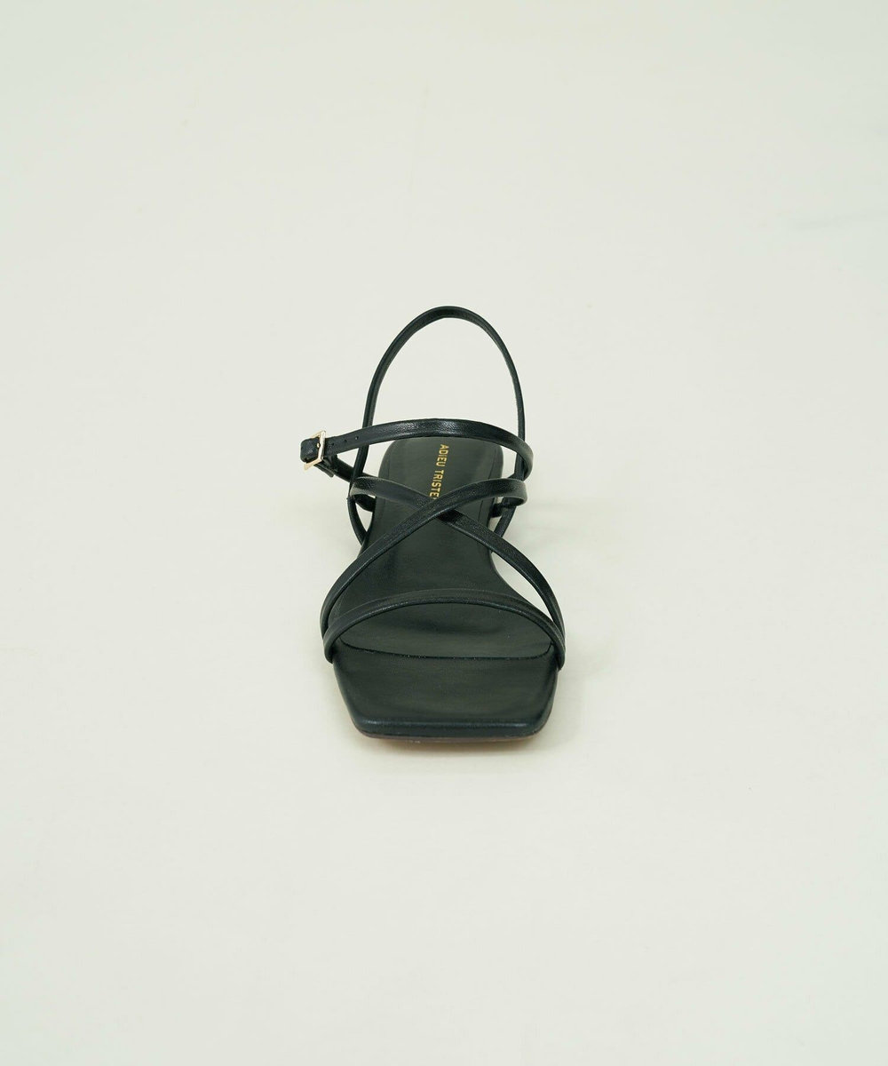 ADIEU TRISTESSE スクエアトゥ華奢サンダル ブラック