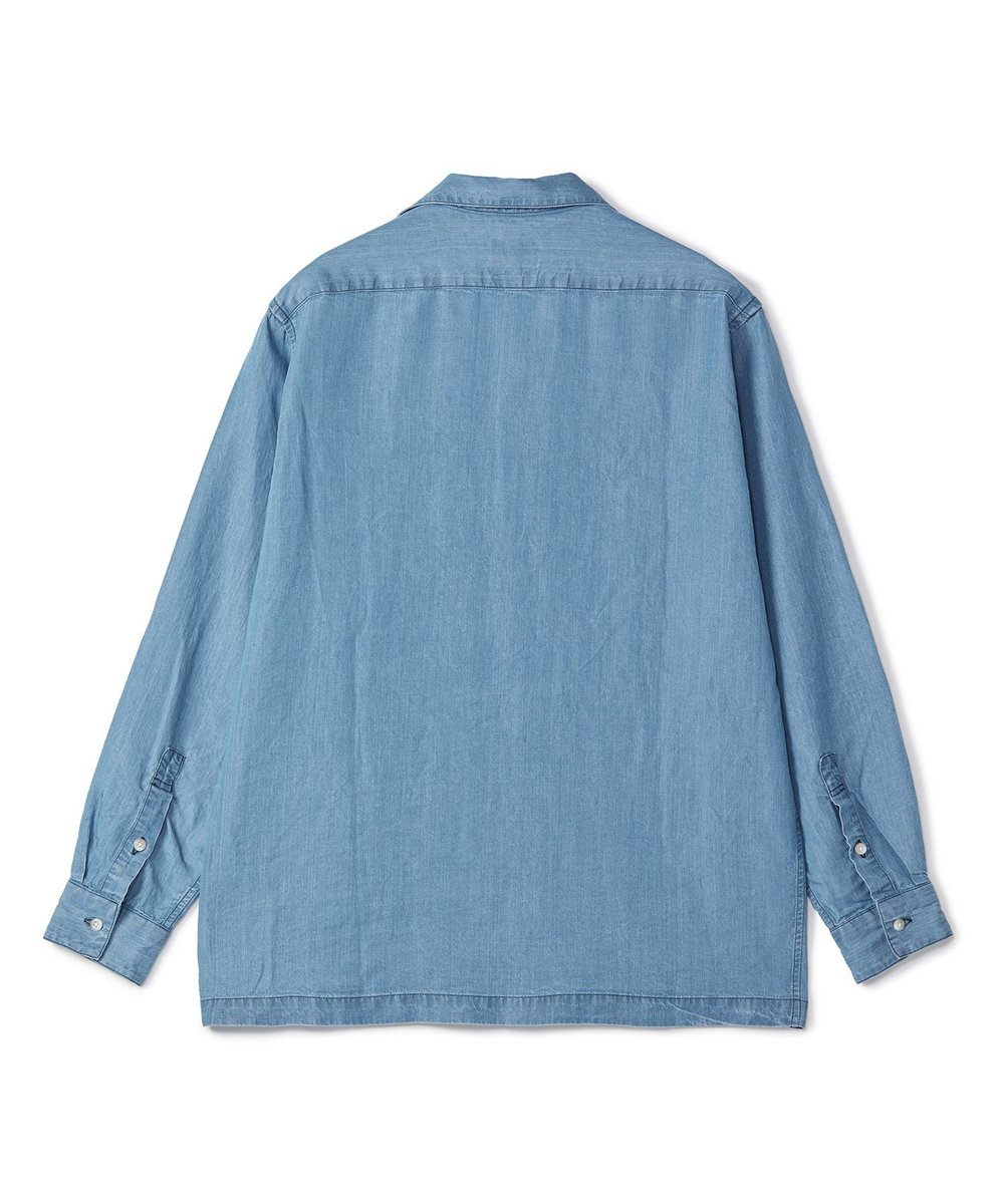 MEN'S BIGI テンセルオープンカラーシャツ ブルー
