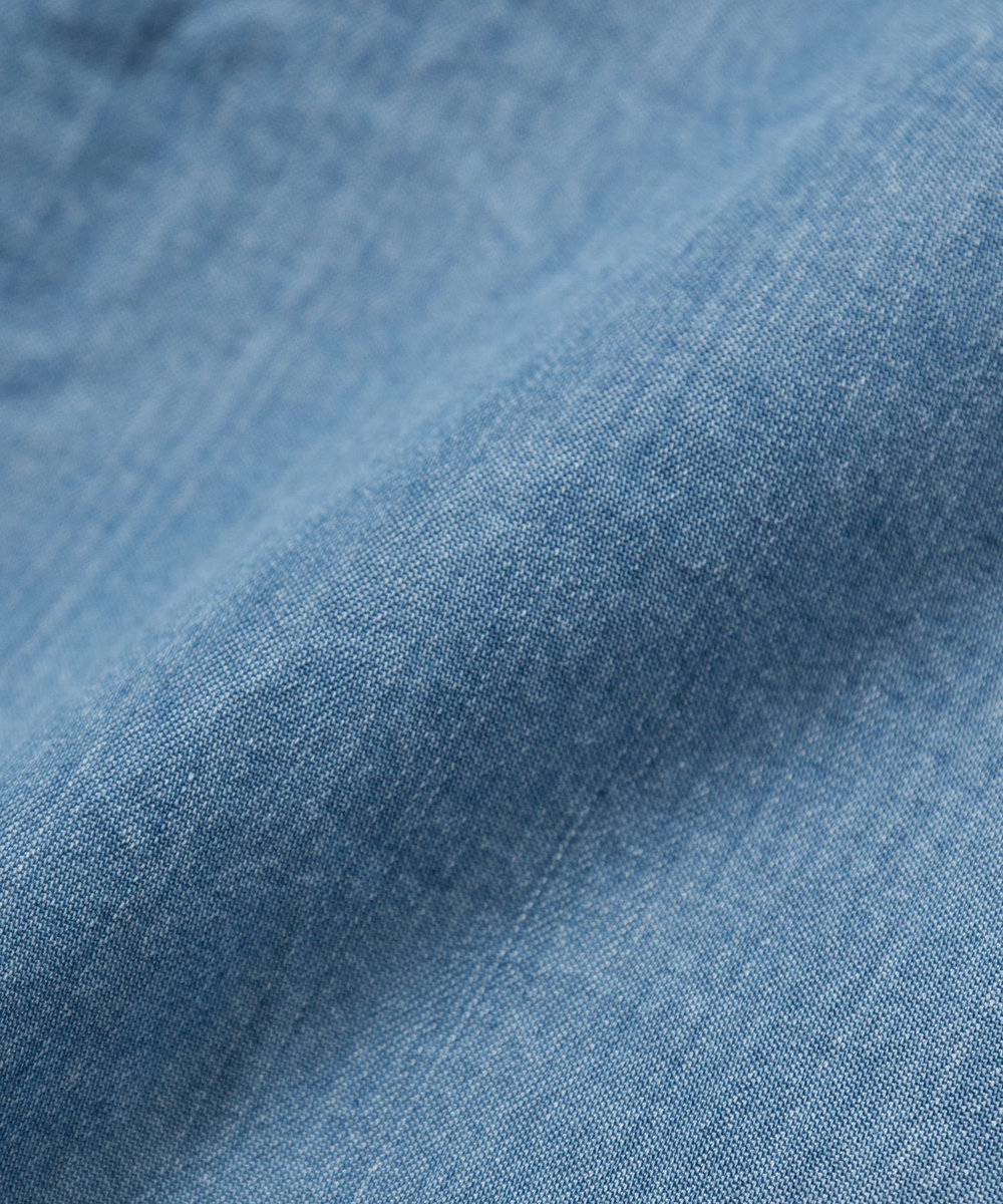 MEN'S BIGI テンセルオープンカラーシャツ ブルー