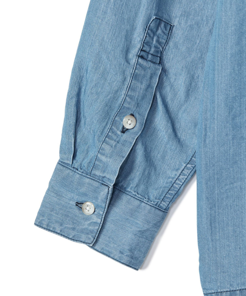MEN'S BIGI テンセルオープンカラーシャツ ブルー