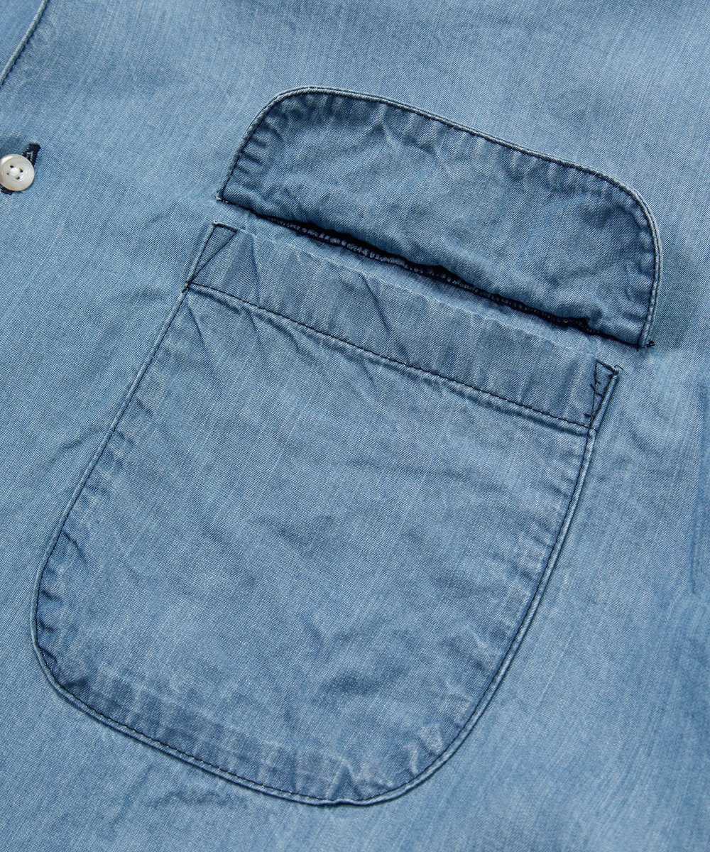 MEN'S BIGI テンセルオープンカラーシャツ ブルー