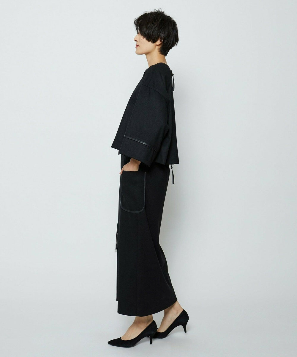 feerique feerique 　フェイクレザーパイピングショートプルオーバー ブラック