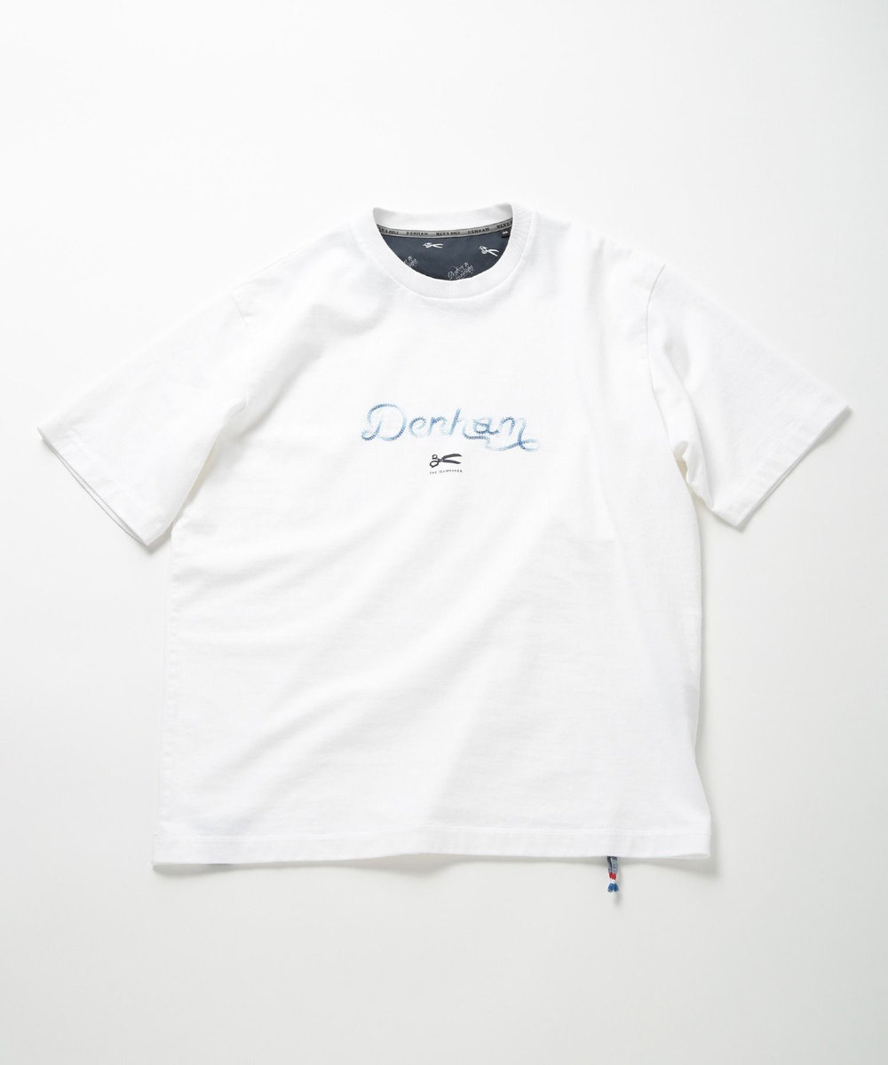 MEN'S BIGI 【DENHAM/デンハム】別注グラデーションロゴ刺繍Tシャツ ホワイト