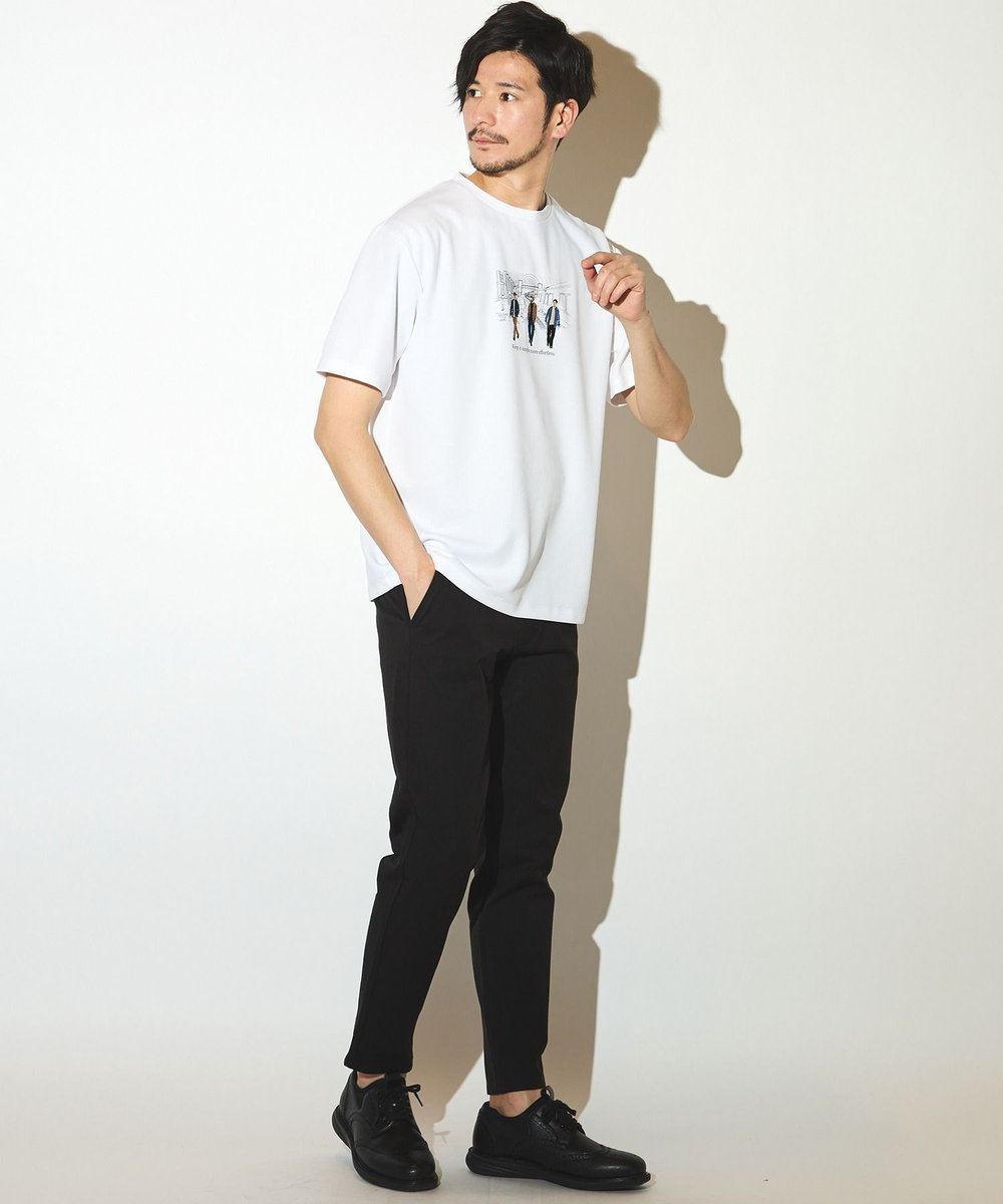 UNION STATION リサイクルポリエステル刺繍プリントTシャツ ホワイト