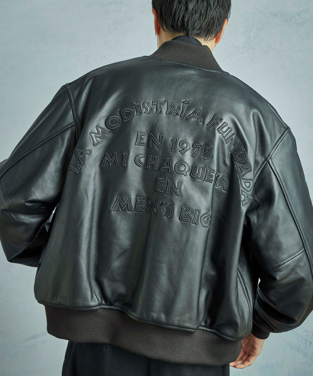 MEN'S BIGI 【50th Anniv . 中田 慎介】 SHEEP LEATHER STADIUM JAMPER ブラック