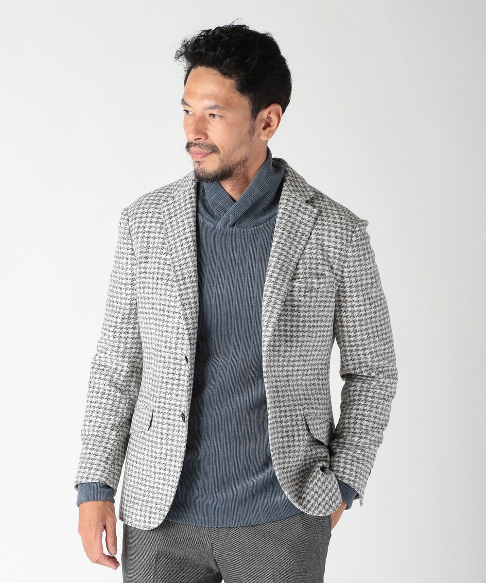MEN'S BIGI 【RANIFICIO ROMA/ラニフィーチョローマ】ウールチェックジャージジャケット ホワイト