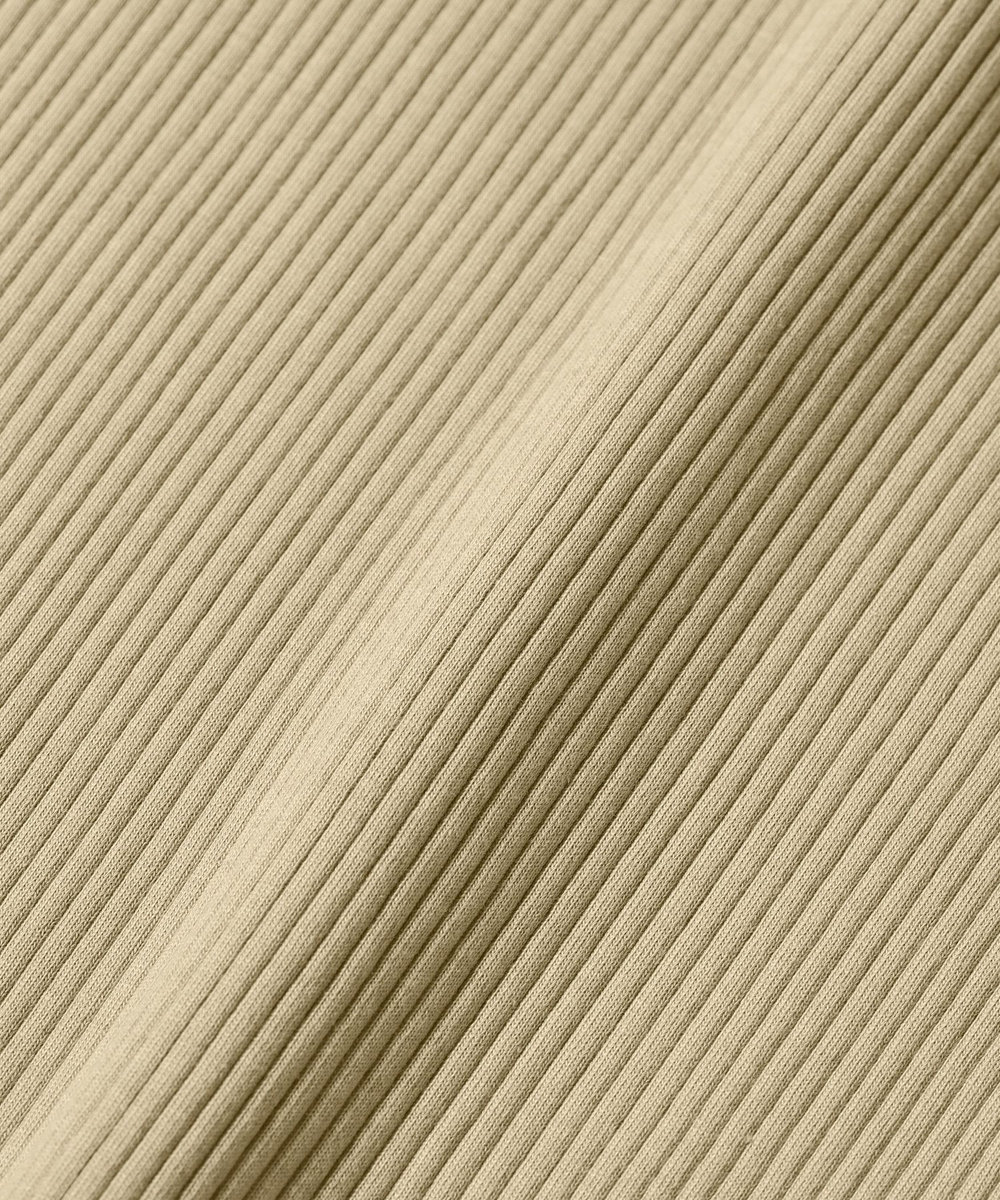 DÉPAREILLÉ ORGANIC COTTON RIB TANK TOP / オーガニックコットンリブタンクトップ ベージュ