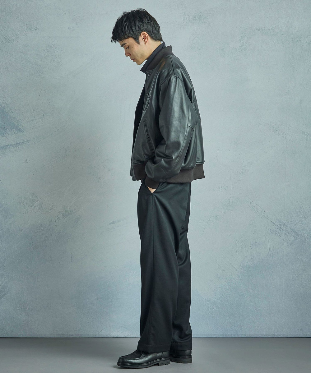 MEN'S BIGI 【50th Anniv . 中田 慎介】 SHEEP LEATHER STADIUM JAMPER ブラック