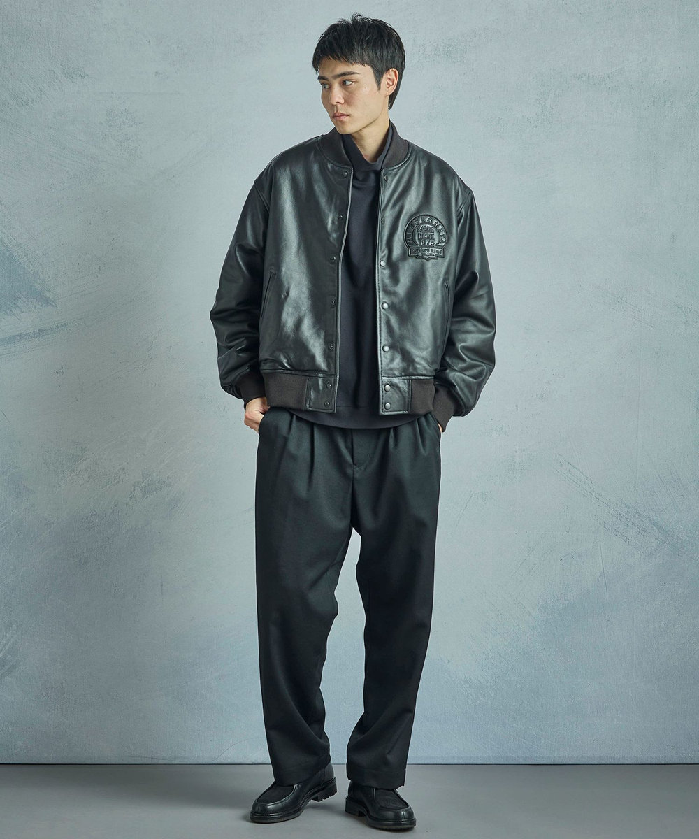 MEN'S BIGI 【50th Anniv . 中田 慎介】 SHEEP LEATHER STADIUM JAMPER ブラック