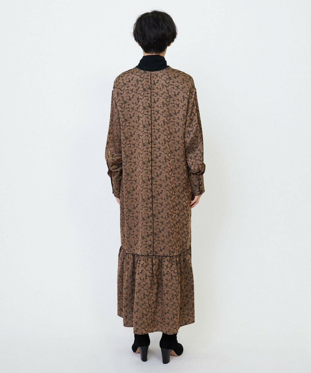 feerique feerique フラワージャガードVネックワンピース ベージュ