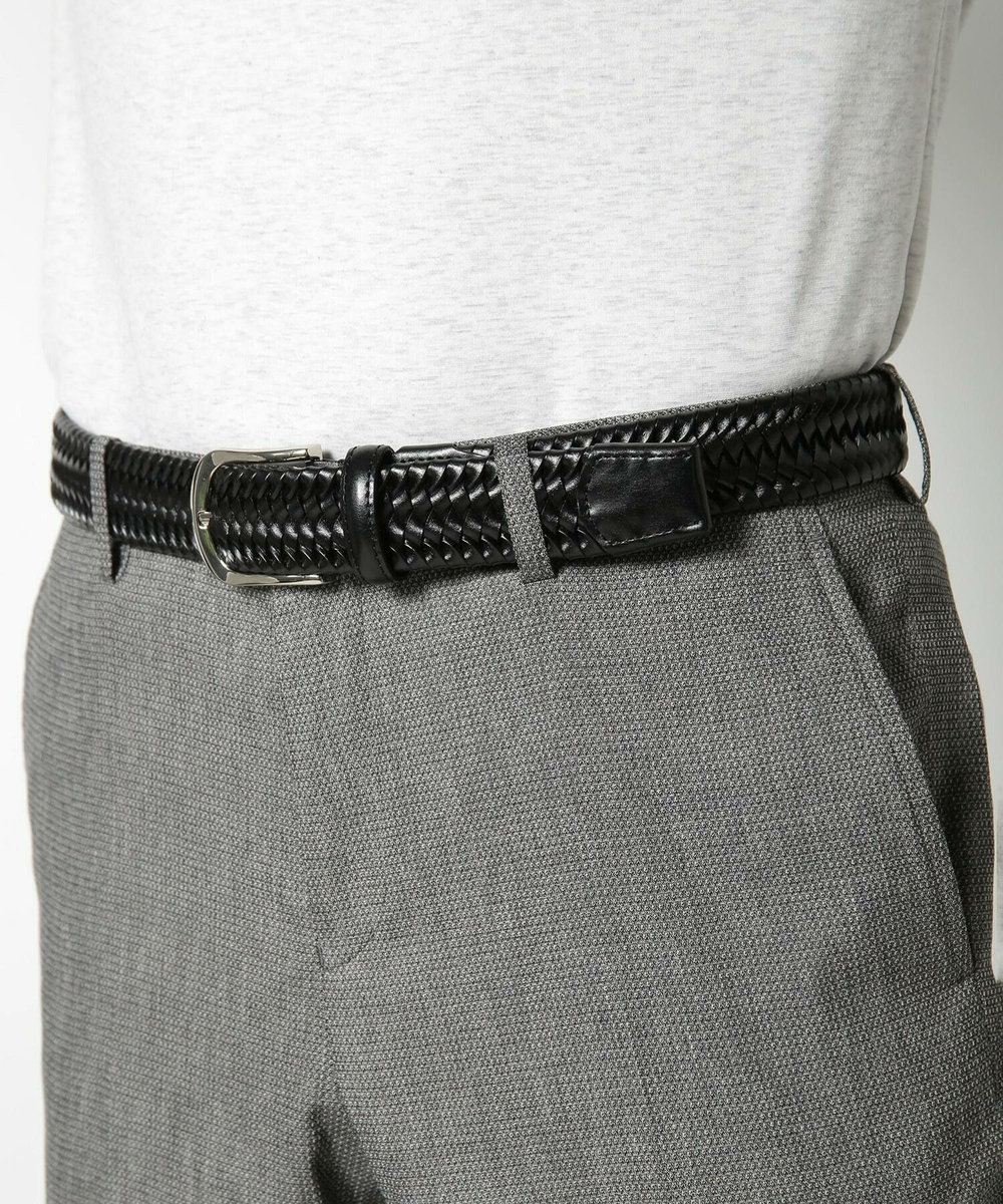 MEN'S BIGI 【DOMODOSSOLA/ドモドッソラ】レザーメッシュプレーンベルト ブラック