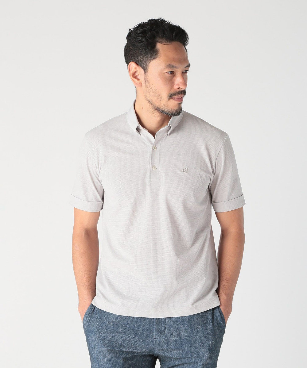 MEN'S BIGI  【COLE HAAN/コール ハーン】別注 メッシュジャージ素材ポロシャツ<吸水速乾><2WAYストレッチ> グレー