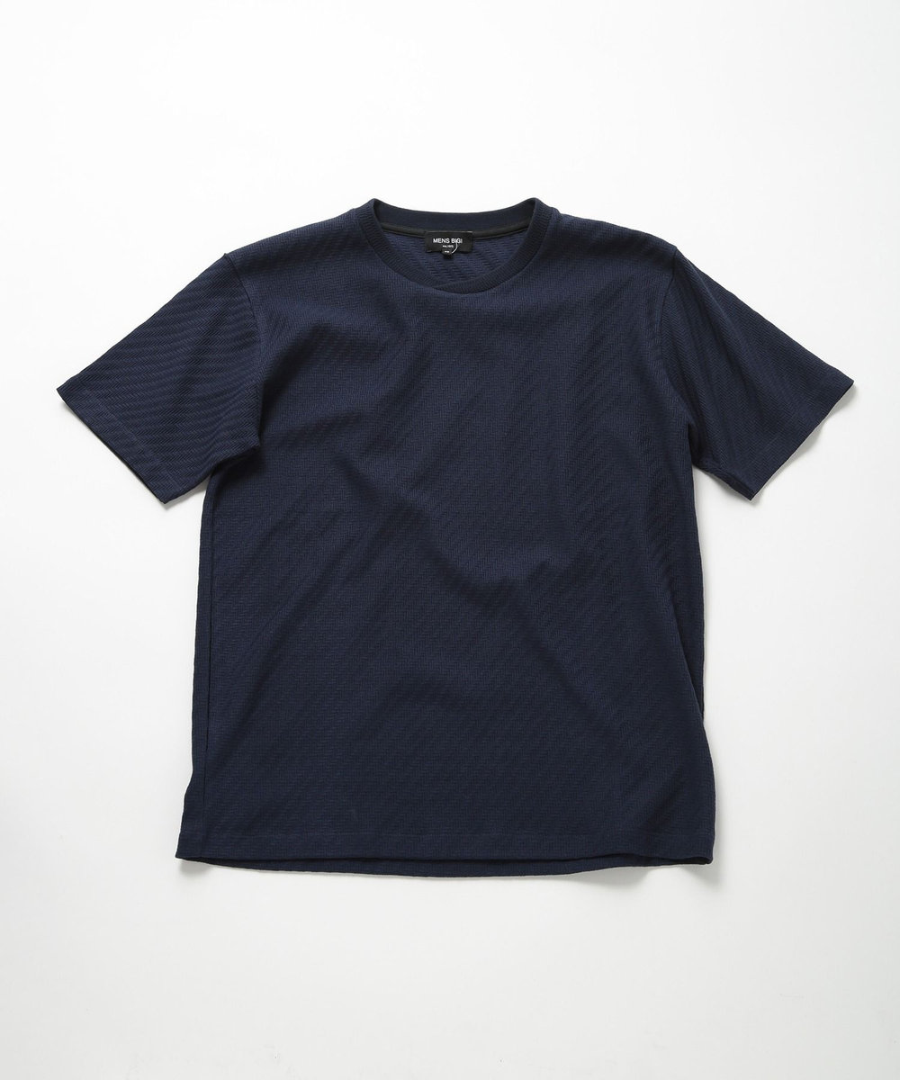 MEN'S BIGI リンクスジャカードシルケットカットソー ネイビー