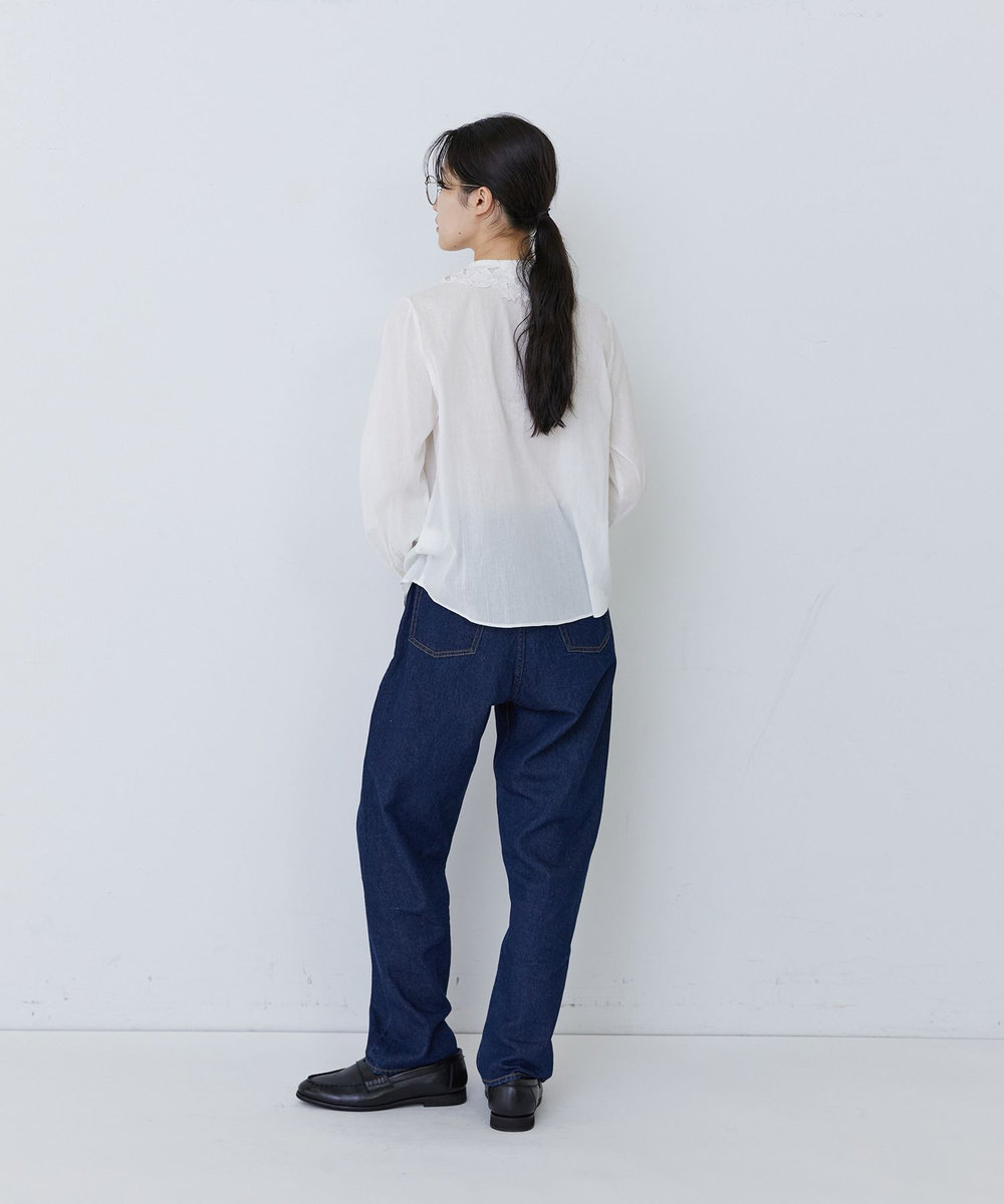 congés payés ADIEU TRISTESSE インドコットン刺繍襟ブラウス オフホワイト