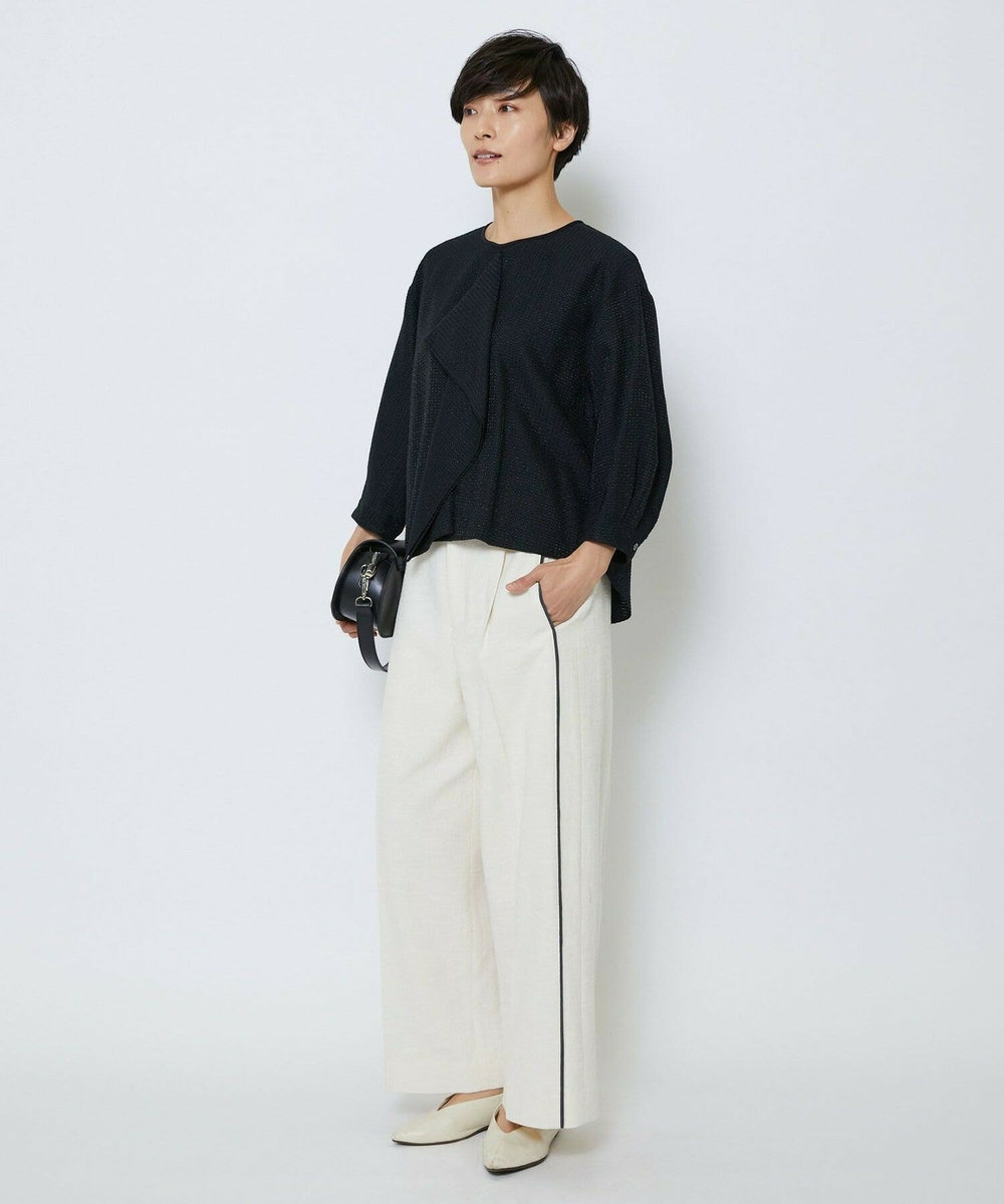 MOGA Collection MOGA Collection ミックスツイードタックワイドパンツ オフホワイト