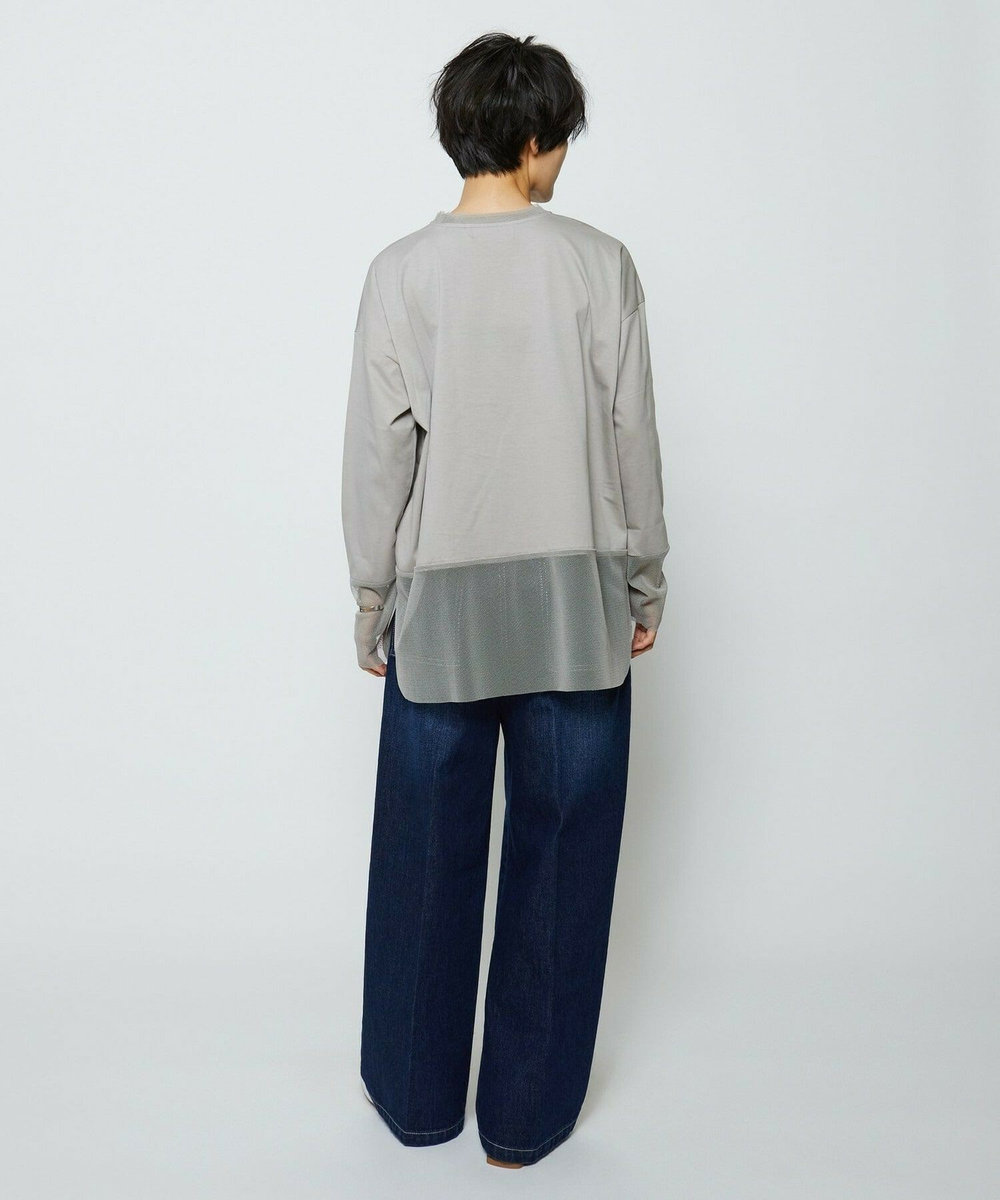 feerique feerique 　メッシュドッキングプルオーバー グレイッシュベージュ