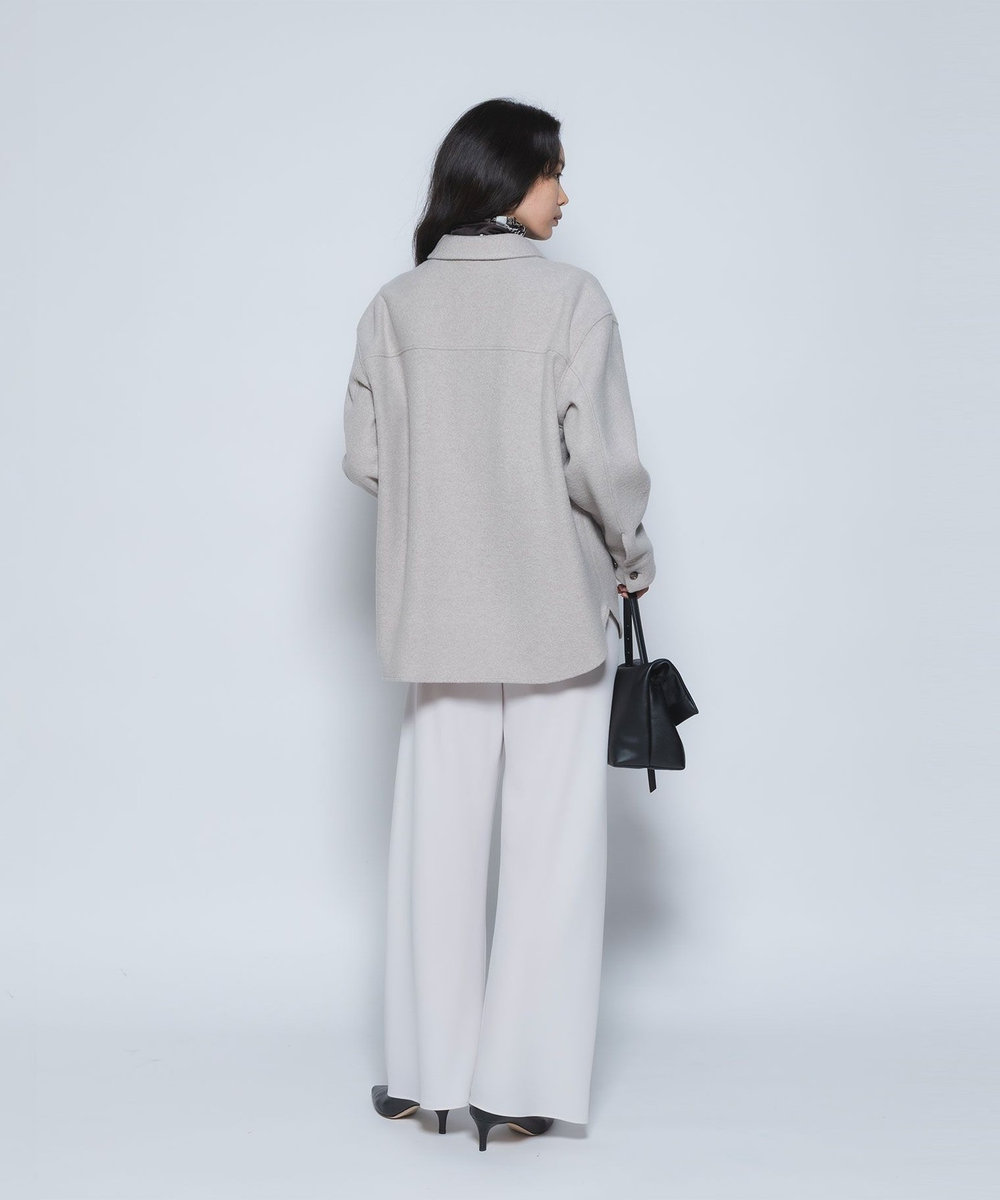 1er Arrondissement ダブルクロスバイヤスパンツ グレイッシュベージュ