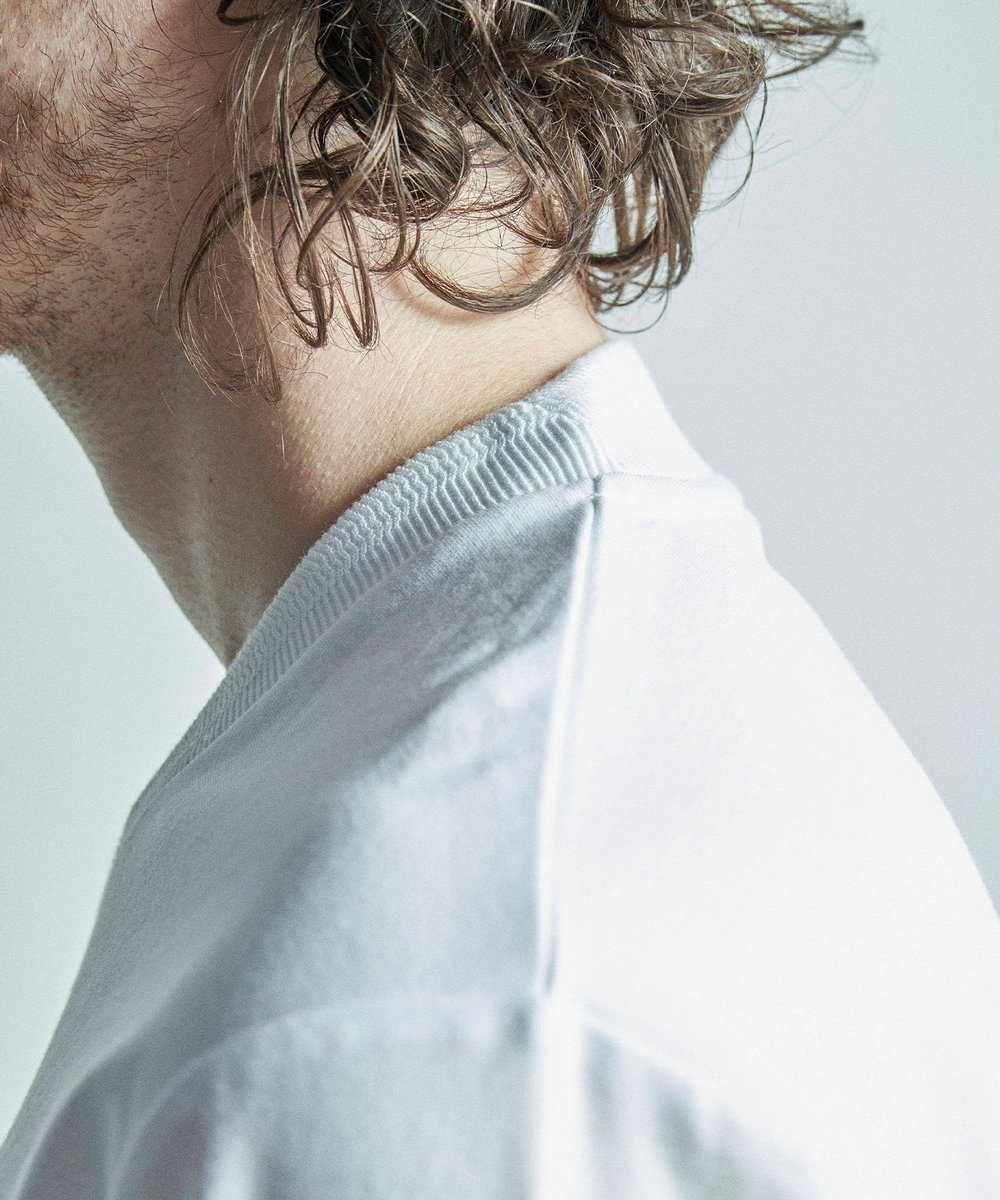 MEN'S BIGI 【ACTIVE TAILOR/アクティブテイラー】シルケットスムースVネック長袖Tシャツ ホワイト