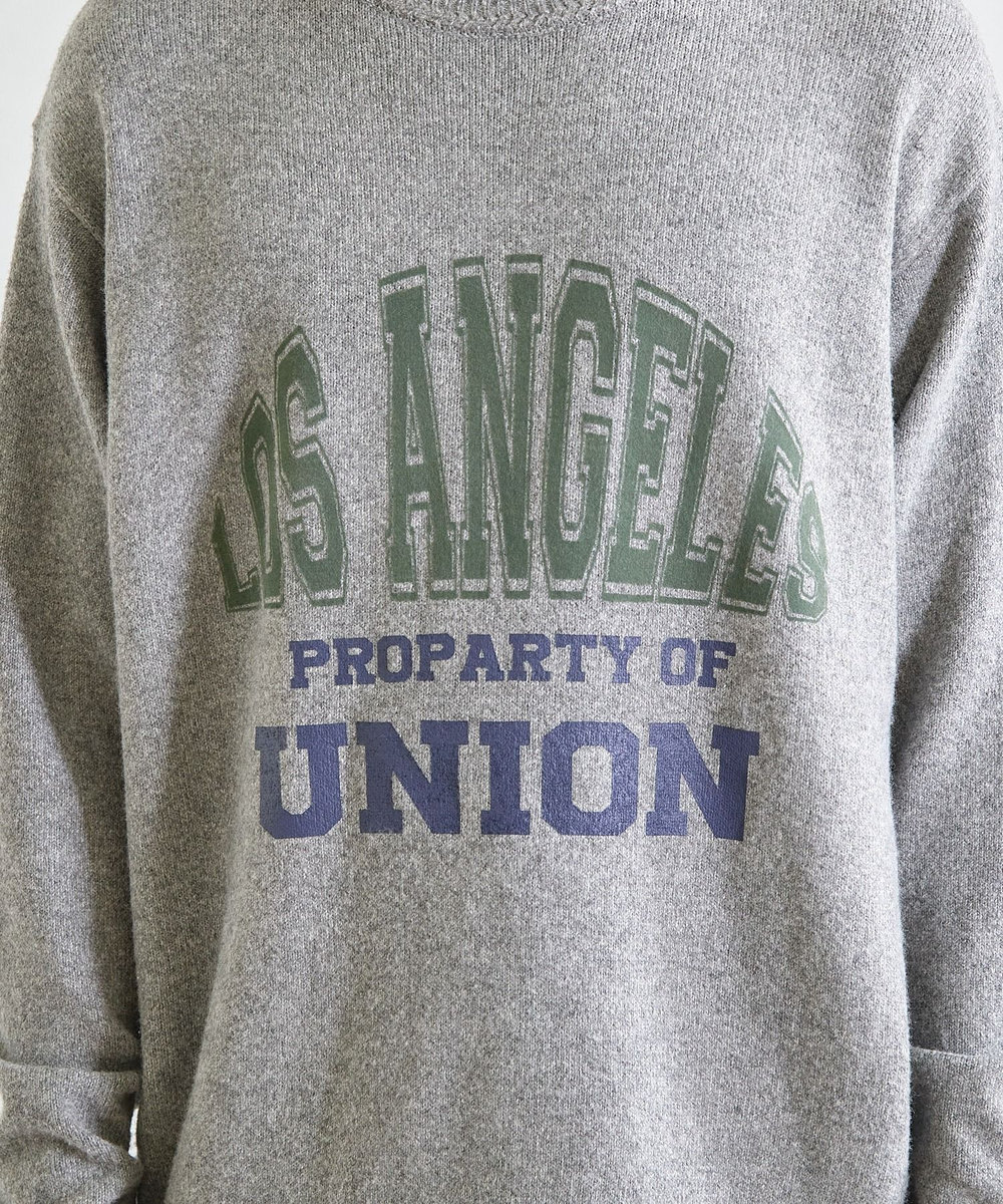 UNION STATION ソフトタッチファンシーヤーン杢ニット グレー
