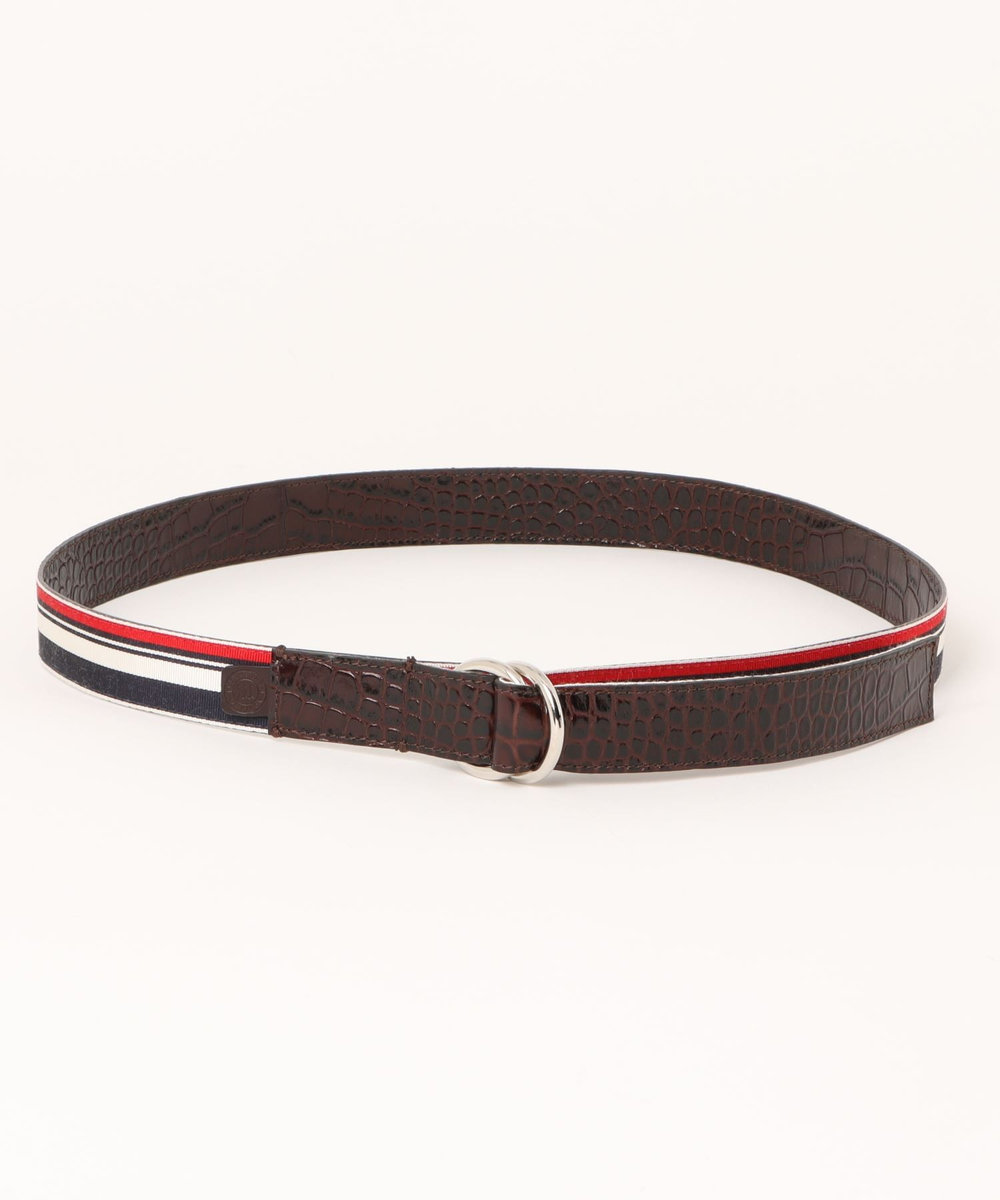 MEN'S BIGI 【ADRIANO MENEGHETTI（アドリアーノメネゲッティ）】ダブルリングリバーシブルリボンベルト トリコロール