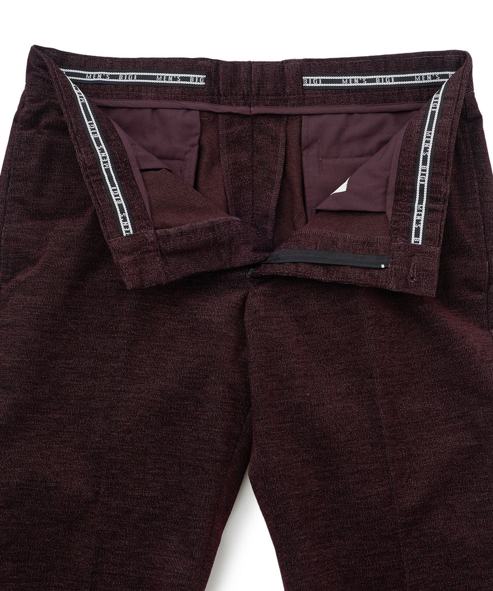 MEN'S BIGI 杢コーデュロイクリースラインパンツ［ストレッチ］ ワイン