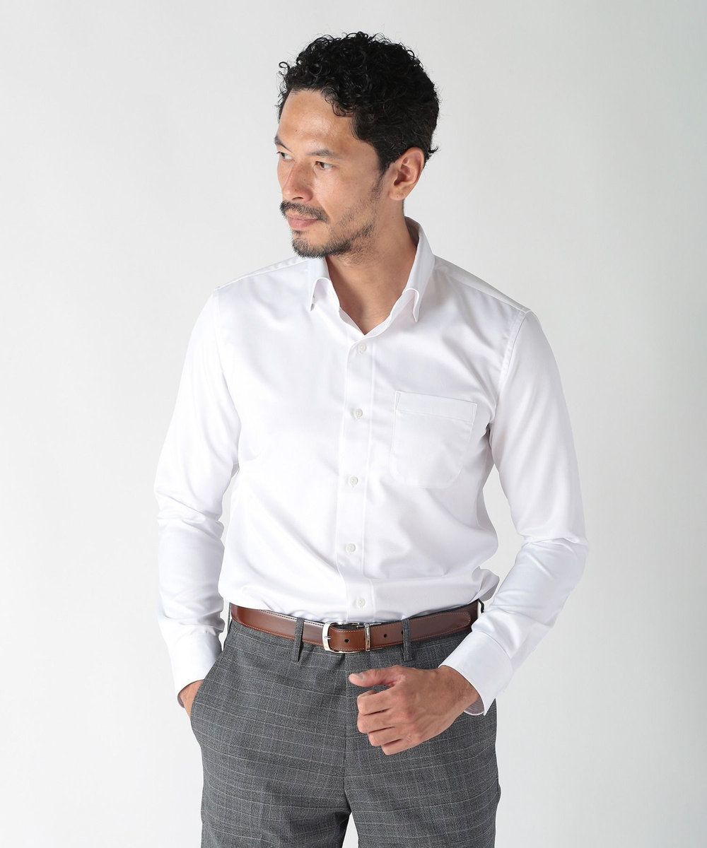 MEN'S BIGI 【ACTIVE TAILOR】クールマックスツイルドレスシャツ ホワイト